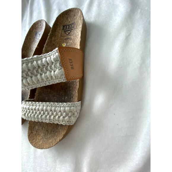 REEF Womens Cushion Vista Thread Braided White Cork Sandals Size 8 - Picture 5 of 5